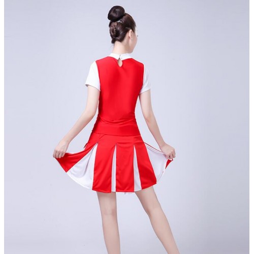Women's cheer leader dance costumes female competition stage performance jazz hiphop group dancing exercises dance dresses